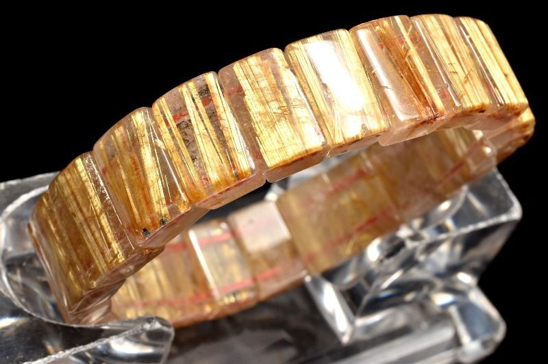  １点物 数量 迫力金針 ゴールドタイチンルチルクォーツ 7.5-9 x 13.5 mm バングル パワーストーン 天然石 _MC 1749 ブレスレット バングル アクセサリー