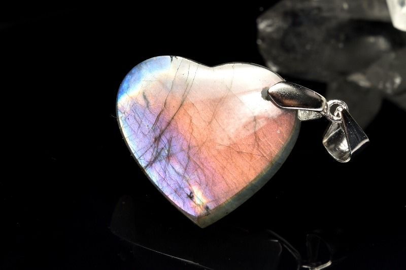 1点物】シルバー925◇希少シラー ラブラドライト 18x20mm ハート 