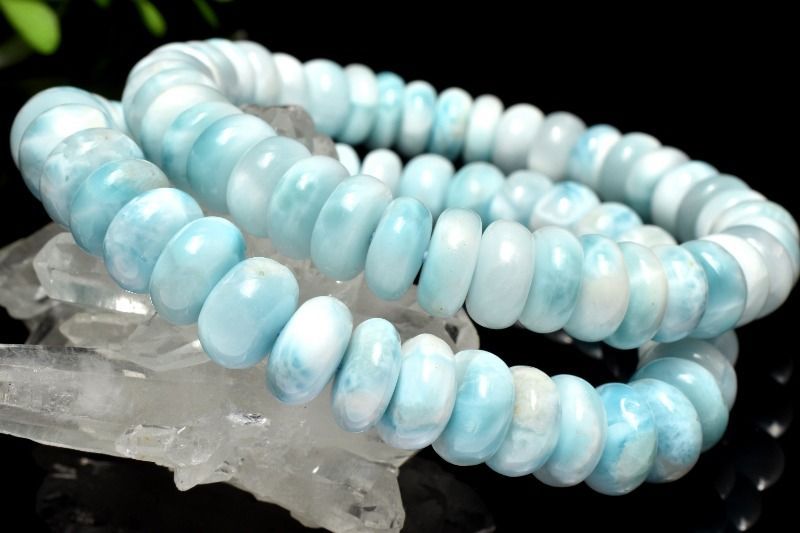 癒しの波模様！ ラリマー 8-8.5x3.5-5.5mm ブレスレット 1個売り