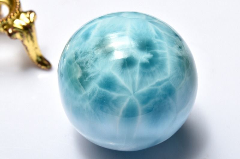1点物】AAA☆カリブ海の宝石 ラリマー 30mm 丸玉(台座付き) スフィア