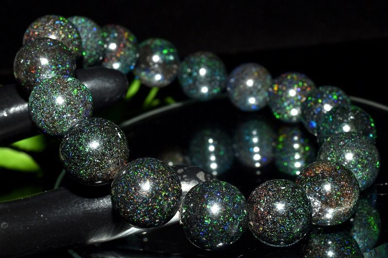 １点物 遊色効果 宇宙のよう ブラックマトリックスオパール 12 5 mm ブレスレット パワーストーン 天然石 _MC 1702