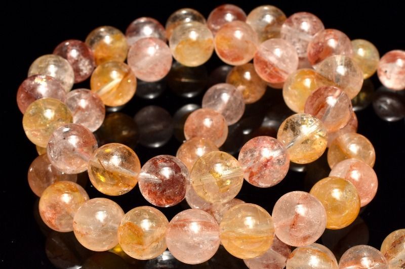 希少錦鯉◇高発色 オーロラクォーツ(ライモナイトインクォーツ) 12.5mm