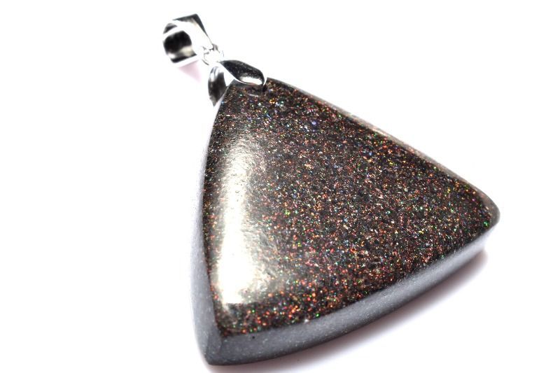 一点もの Silver925☆虹色の輝き ブラックマトリックスオパール