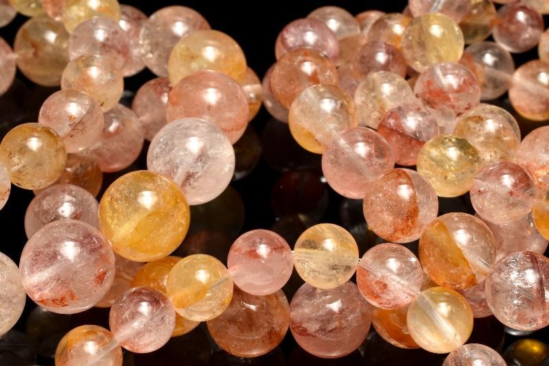 希少錦鯉◇高発色 オーロラクォーツ(ライモナイトインクォーツ) 11.5mm