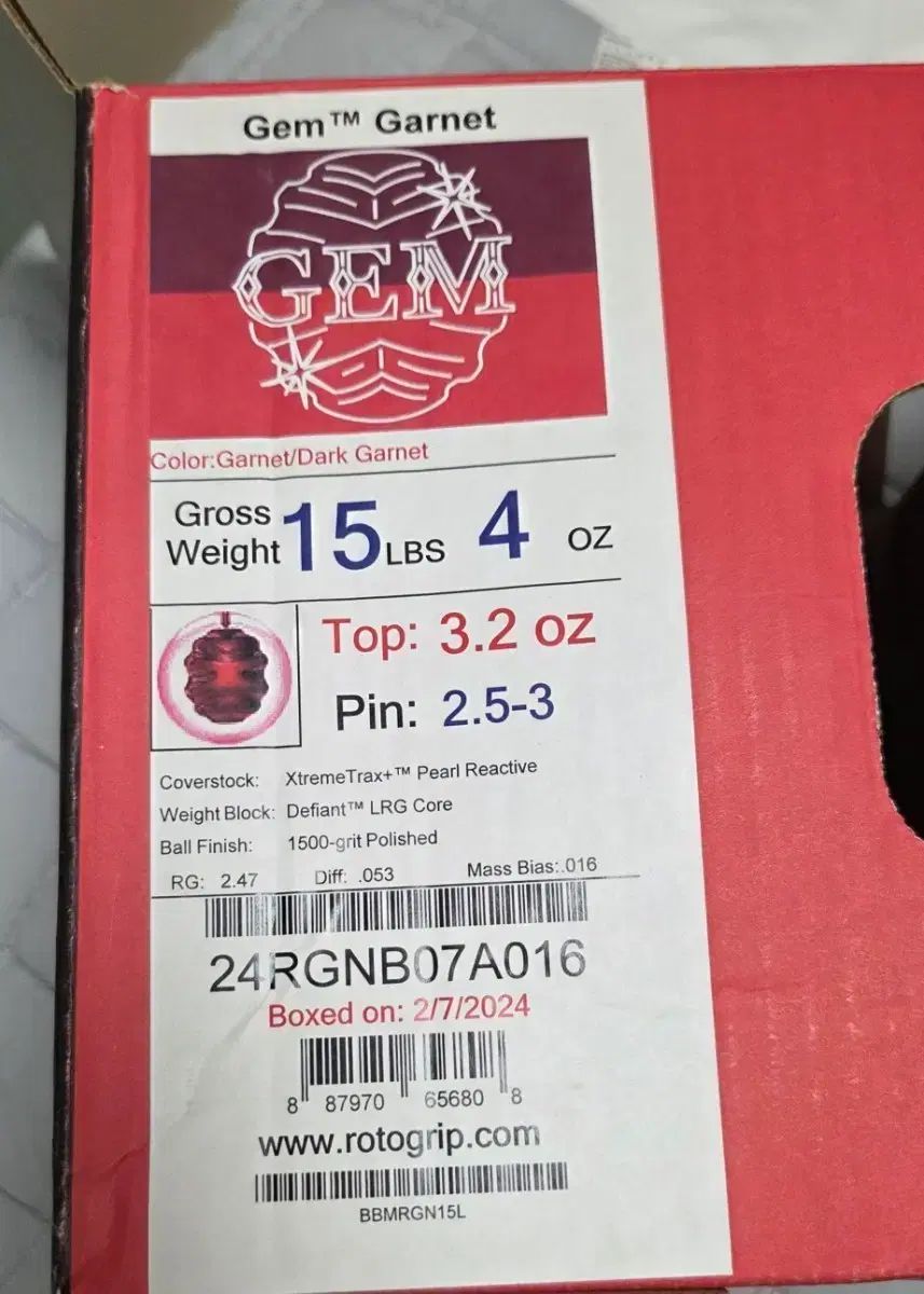 ROTOGRIP（ロトグリップ） Gem Garnet 15lbs ボーリングボール - メルカリ