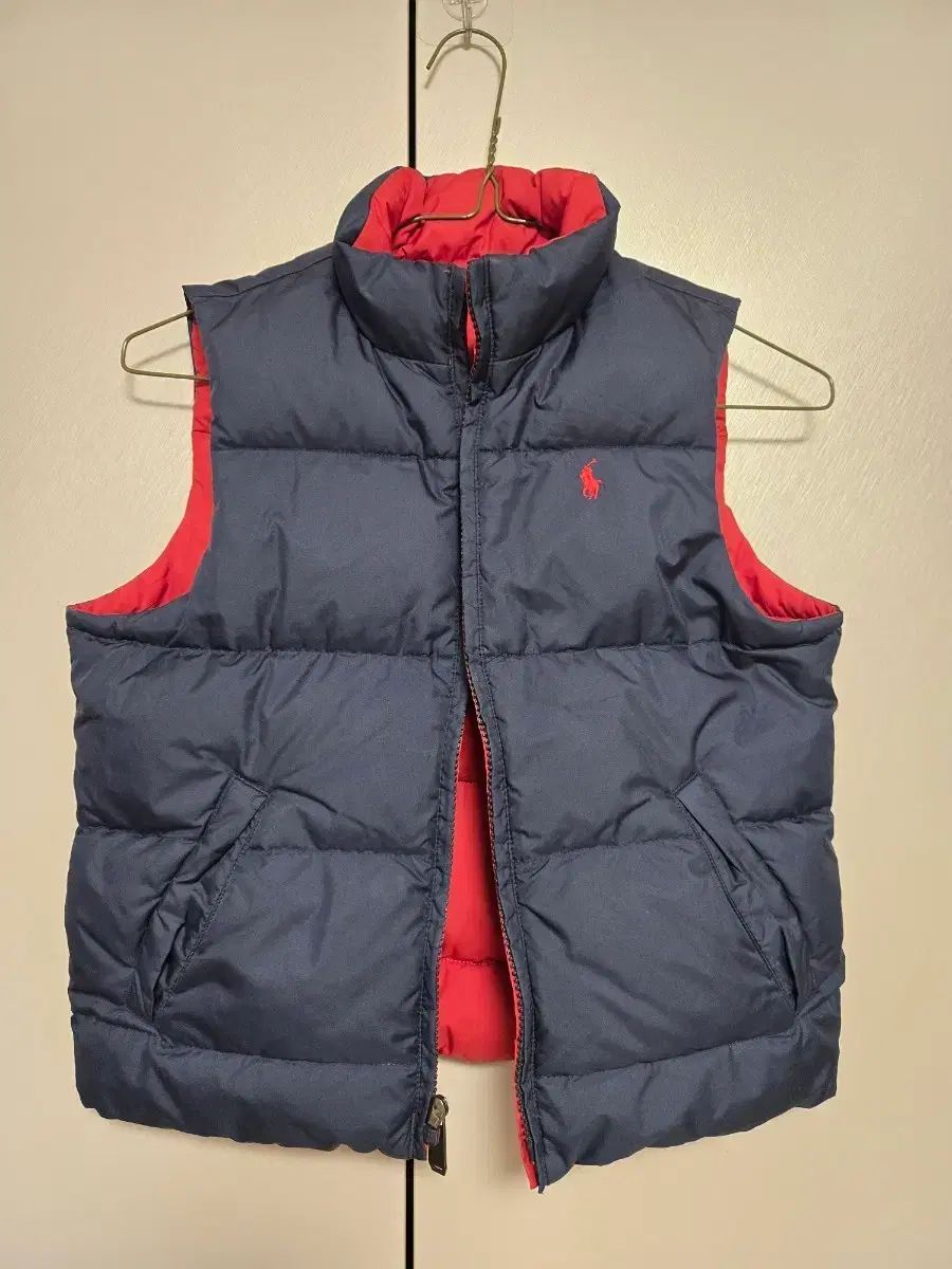 ポロラルフローレン ネイビー/レッド リバーシブル ダウン ベスト