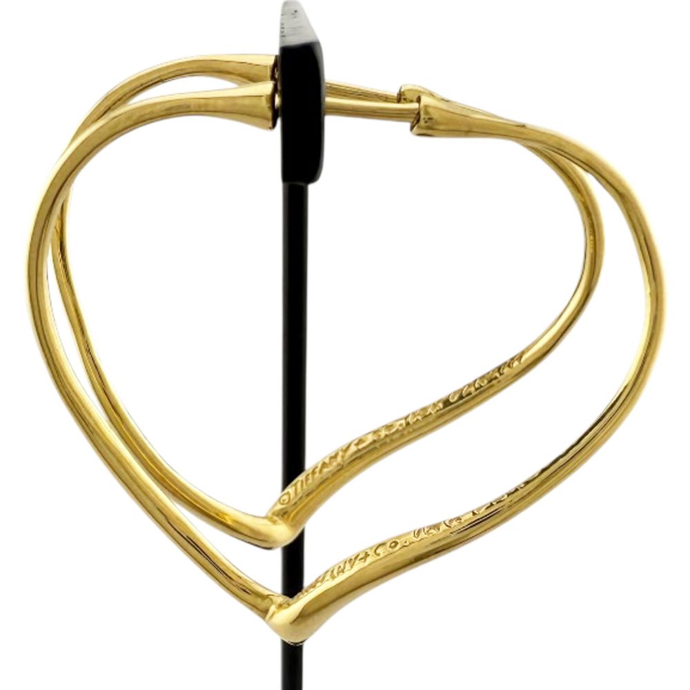 美品 オールドティファニー オープンハート ピアス 片方 k18 ゴールド ティファニー オープンハート ピアス 18金 K18イエローゴールド