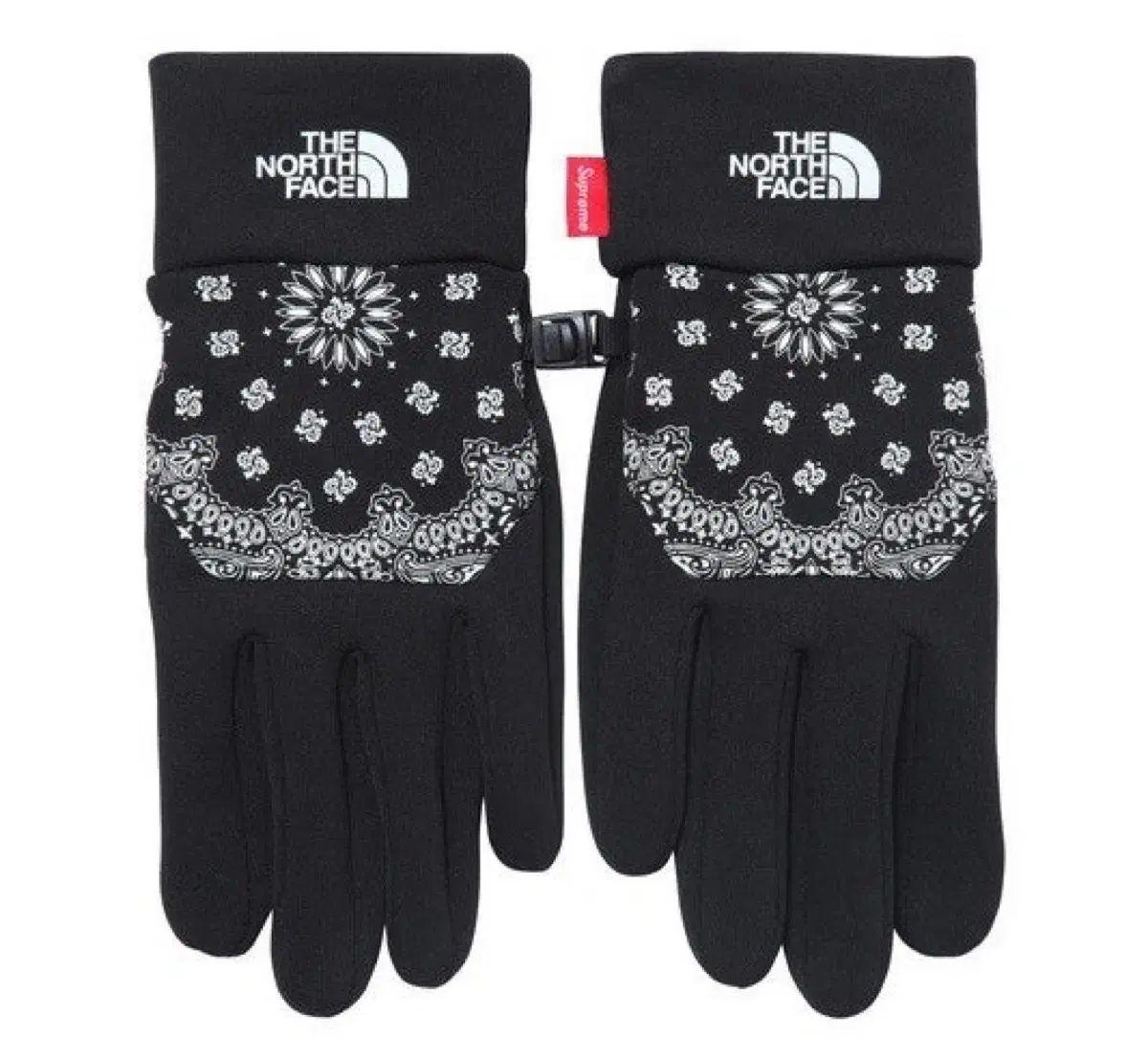 M シュプリーム x ザノースフェイス バンダナ グローブ ブラック