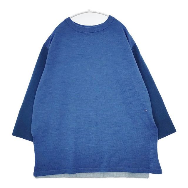 45 R rpm アルルとフロートのミックスビッグチュニック 定価52800円 ウール チュニック ブルー レディース フォーティーファイブアールピーエム 5-1119 T∞