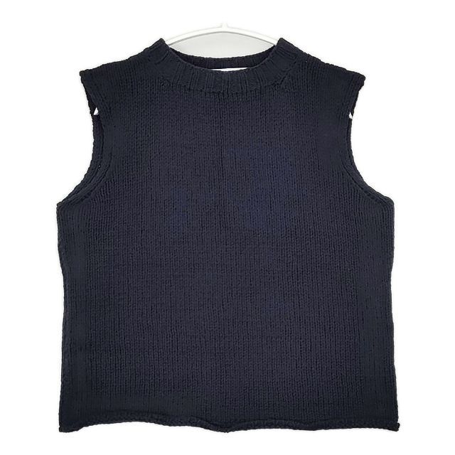 45R/45rpm ウール ノースリーブニット ベスト ネイビー レディース