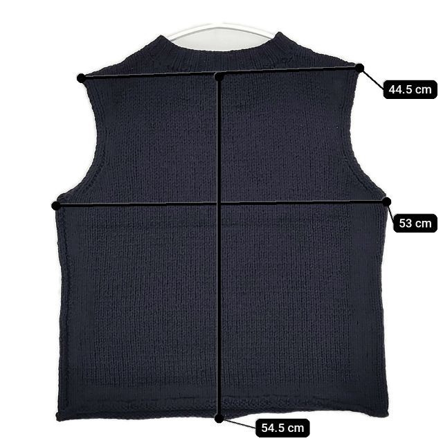 45R/45rpm ウール ノースリーブニット ベスト ネイビー レディース