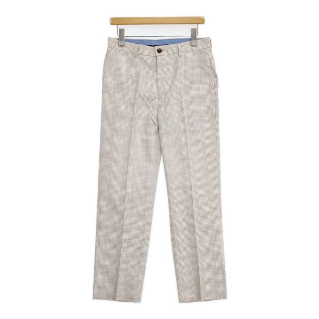 Brooks Brothers St Andrews Links ゴルフ スラックス チェック パンツ ベージュ ホワイト メンズ ブルックスブラザーズ【中古】5-1119G∞