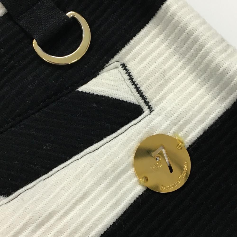 美品】サマンサタバサNo.7 ショートパンツ 黒×白 ボーダー ストレッチ