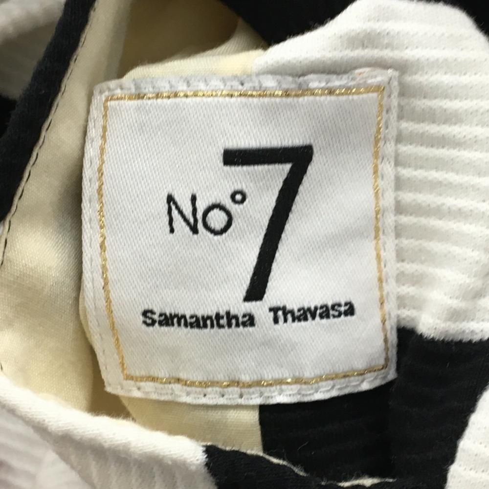 美品】サマンサタバサNo.7 ショートパンツ 黒×白 ボーダー ストレッチ