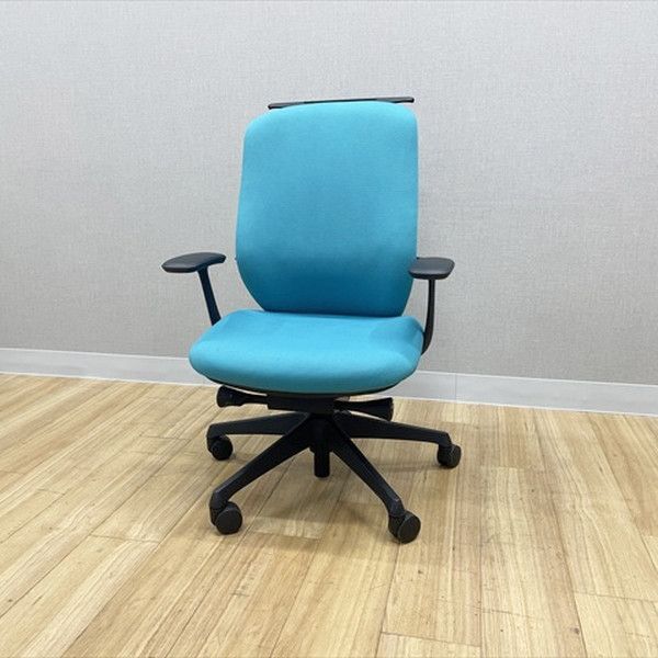 オカムラ シルフィーチェア ハイバック クッション ハンガー付 オフィスチェア 肘付 ブルーグリーン