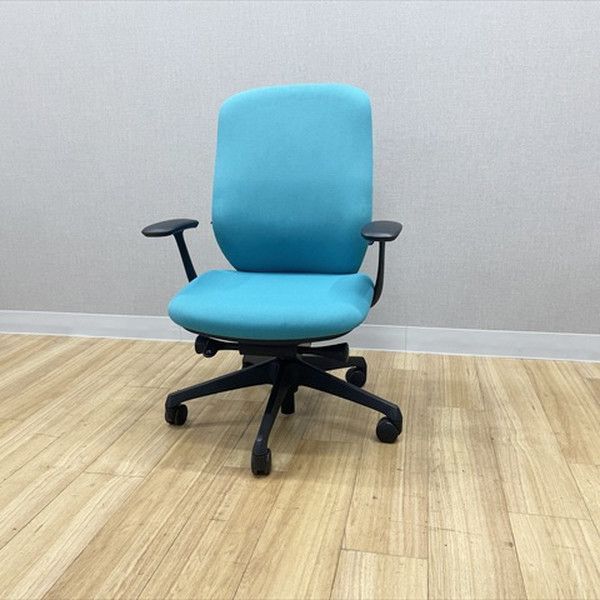 オカムラ シルフィーチェア ハイバック クッション オフィスチェア 肘付 ブルーグリーン