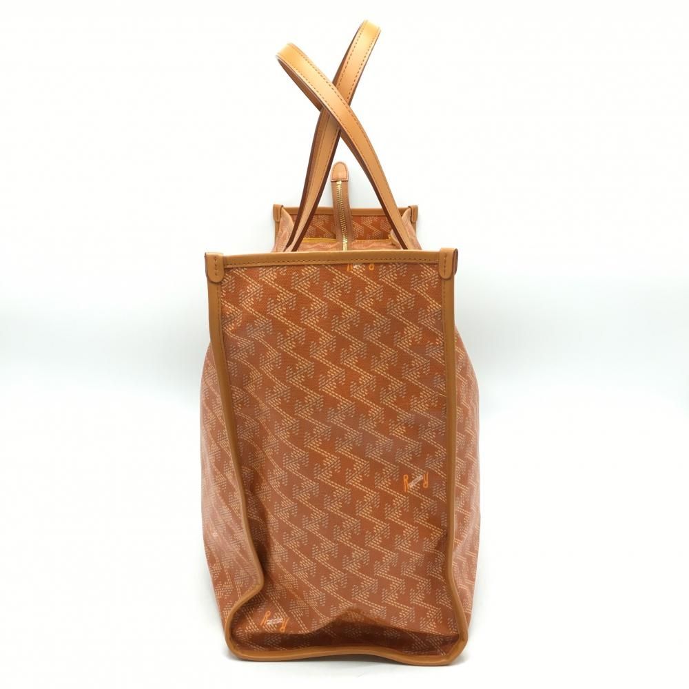 美品】レザレクション ボストンバッグ オレンジ ロゴ総柄 トートバッグ