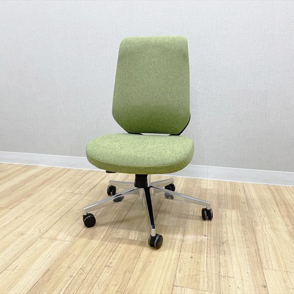 YS-1チェア クロス ランバーサポート付 オフィスチェア 肘無 グリーン