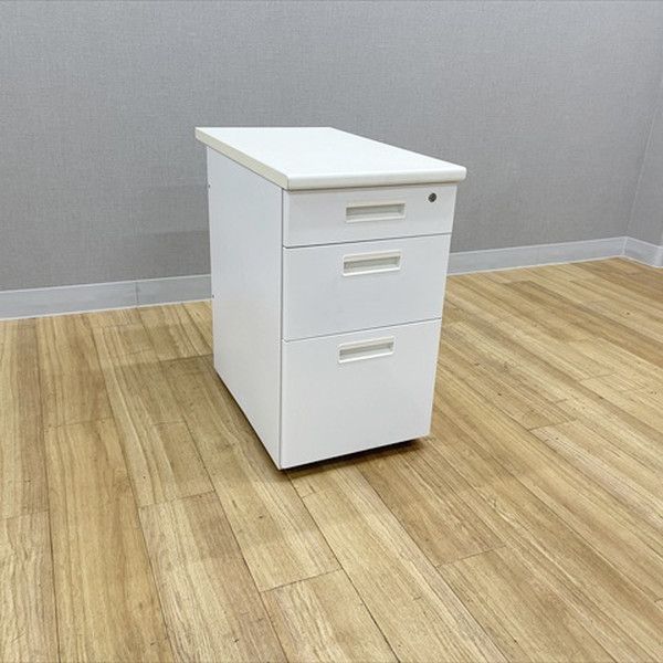 脇デスク 3段 サイドデスク W 400 H 700 0 ホワイト