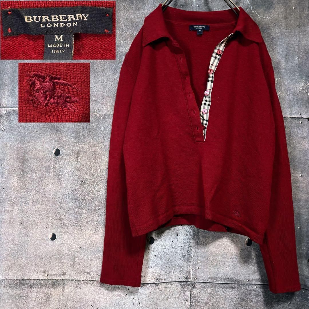 BURBERRY LONDON knit polo sweater バーバリーロンドン ポロニット