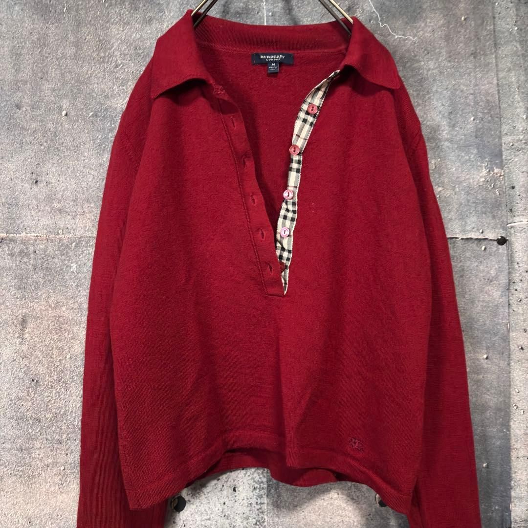 BURBERRY LONDON knit polo sweater バーバリーロンドン ポロニット