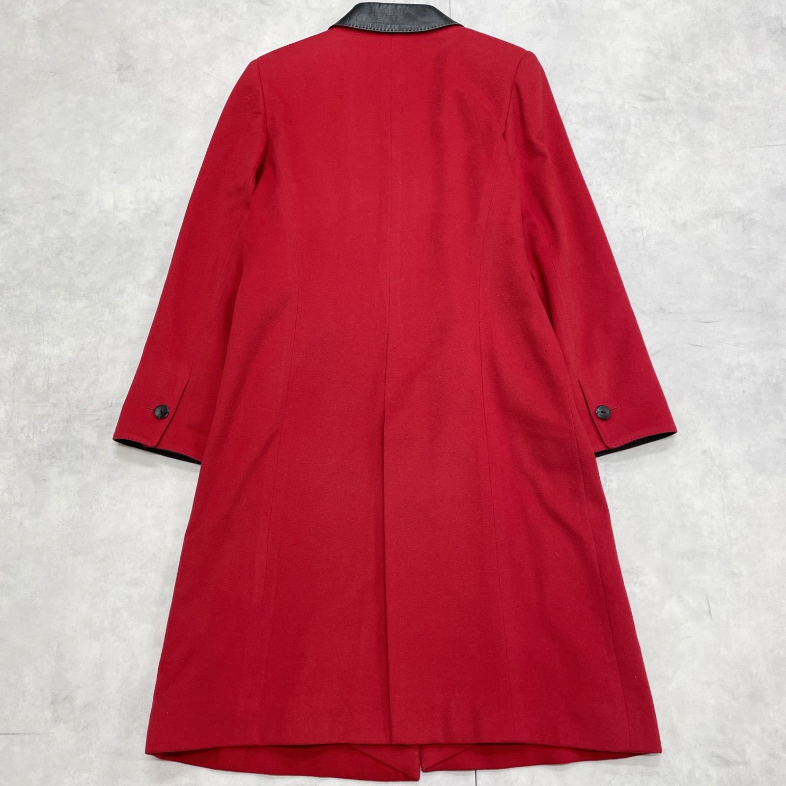 Louis Feraud ルイフェロー ロングコート カシミヤ100％ レザー 羊革