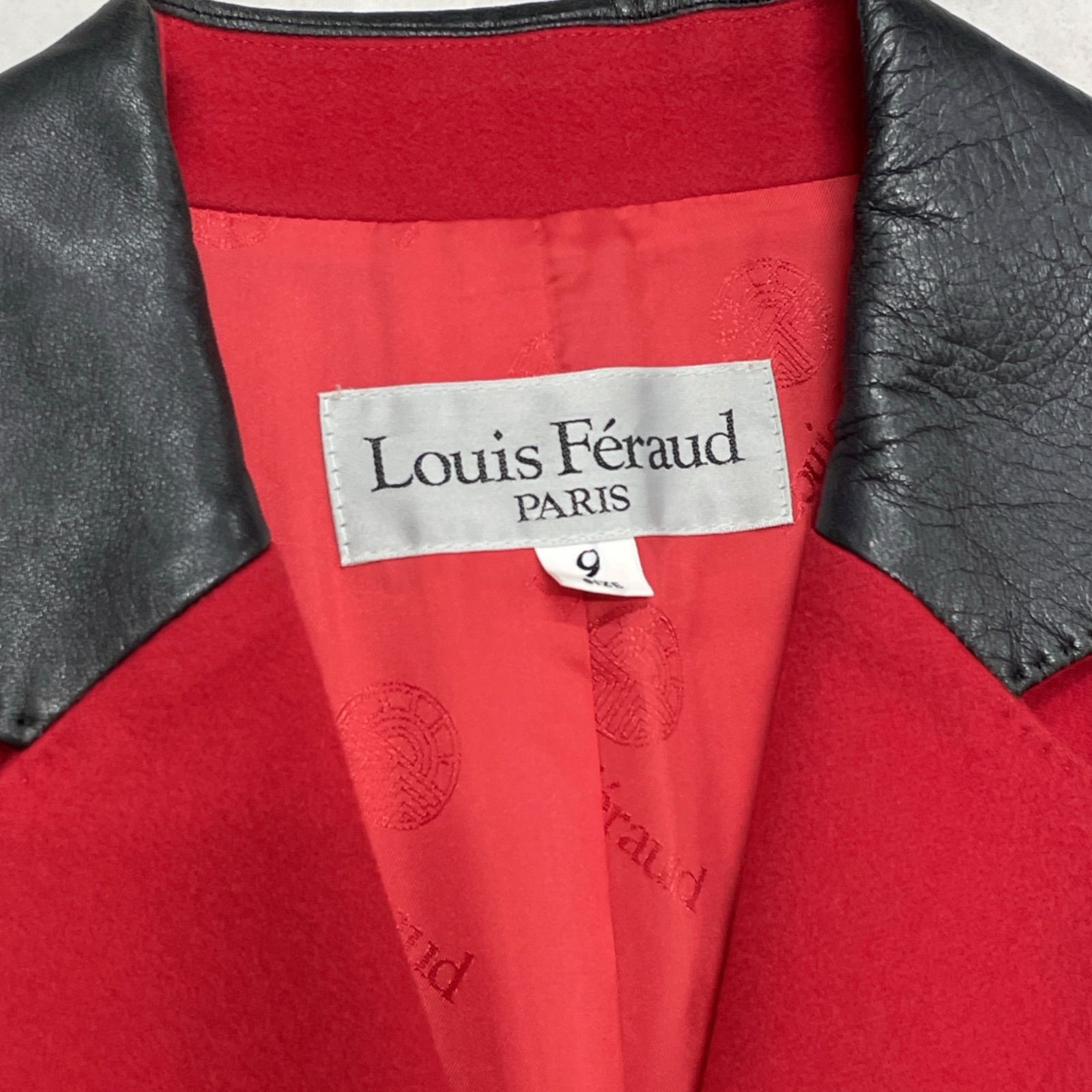 Louis Feraud ルイフェロー ロングコート カシミヤ100％ レザー 羊革