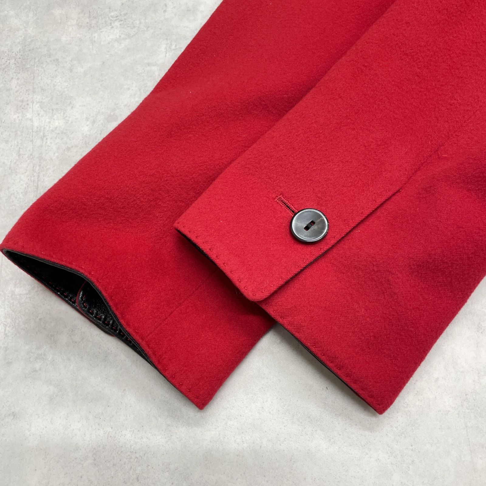 【美品】【LOUIS FERAUD】ルイフェロー＊レザーコート ヴィンテージ Louis Feraud ルイフェロー ロングコート カシミヤ100％ レザー 羊革