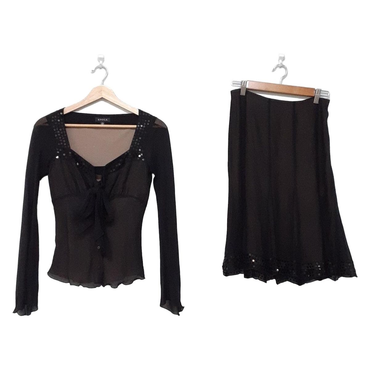 EPOCA エポカ スカートセットアップ レディース - 黒 スパンコール
