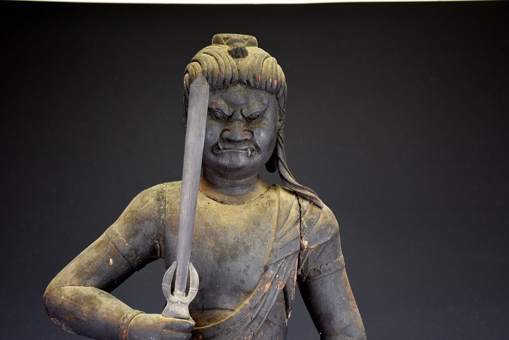 蔵A5737】仏教古美術 木彫 不動明王像 江戸時代 像高：65cm - メルカリ