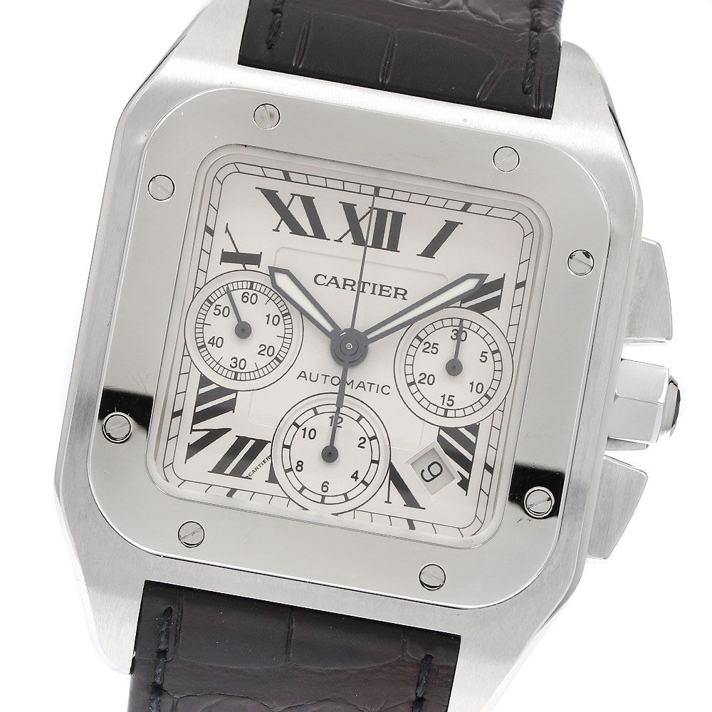カルティエ CARTIER W20090X8 サントス100 XL クロノグラフ 自動巻き メンズ内箱・保証書付き_930017