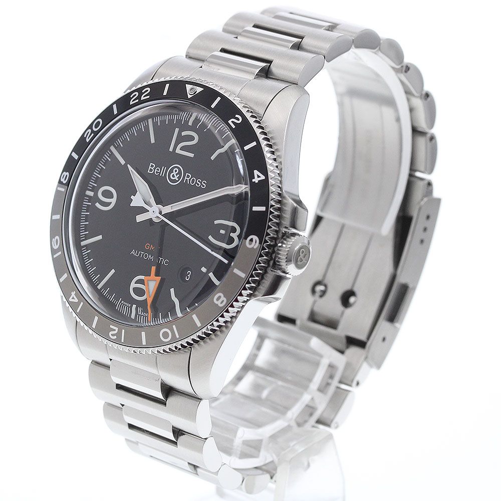  ベル＆ロス Bell＆Ross BRV 2 93 ヴィンテージ デイト GMT 自動巻き メンズ 保証書付き_920988 自動巻き時計 腕時計(アナログ)