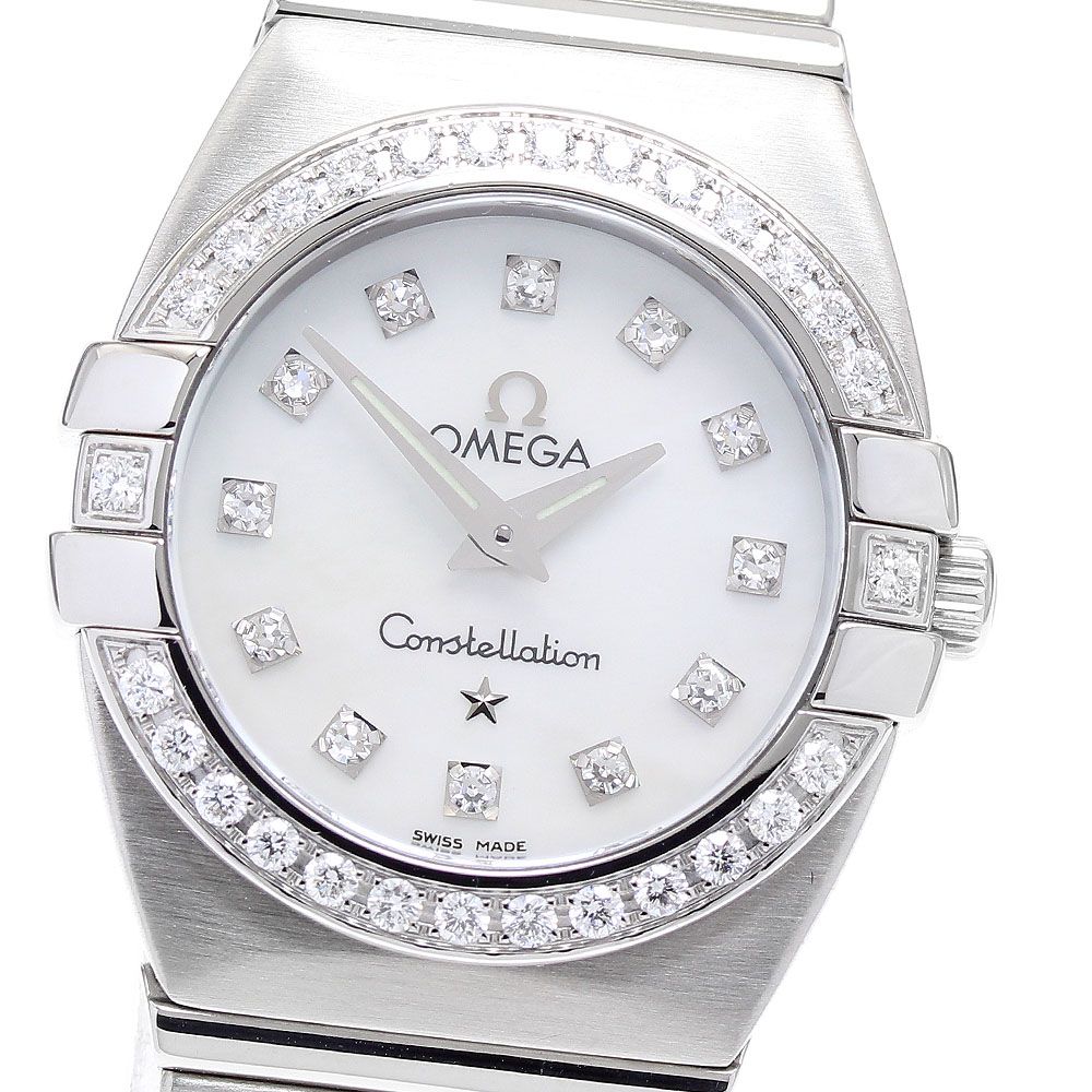 オメガ OMEGA 123 15 24 60 55 001 コンステレーション ブラッシュ ダイヤベゼル 12 Pダイヤ クォーツ レディース _923320