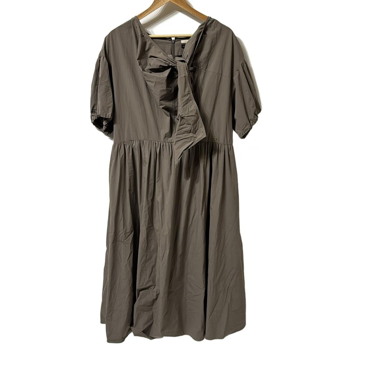 Rose Tiara ローズティアラ ワンピース サイズ42 L レディース - カーキ 半袖 ロング リボン M-STYLELUXE