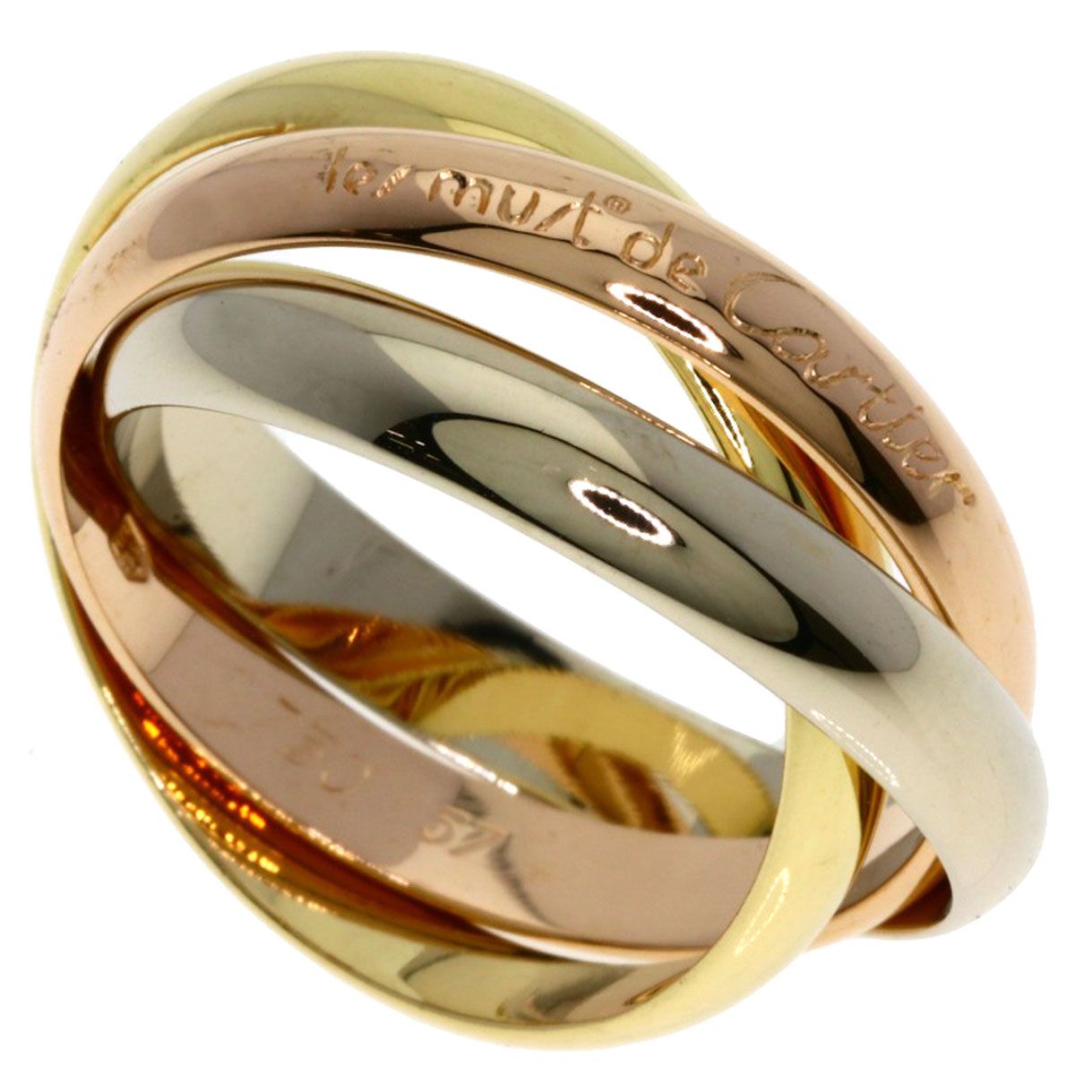 CARTIER カルティエ トリニティ #57 リング・指輪 K18YG K18PG K18WG