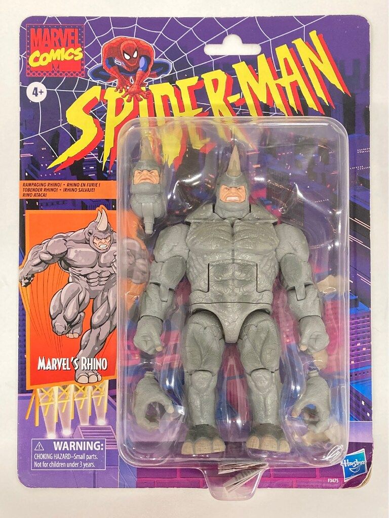 HASBRO VINTAGE RETRO SPIDER MAN RHINO 6インチ