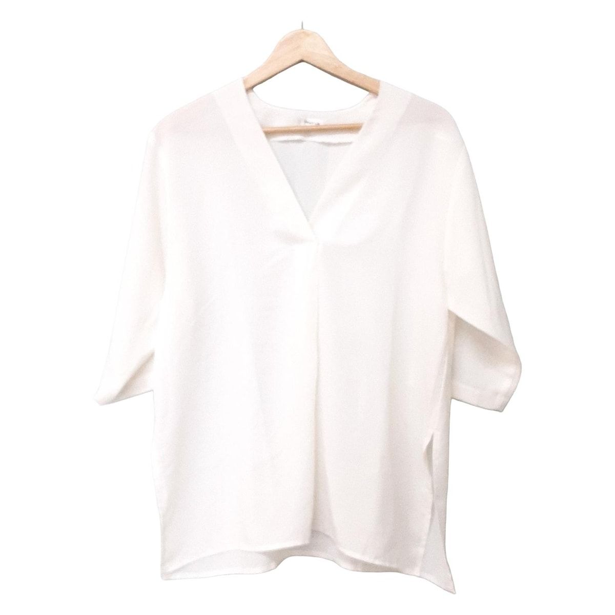 FRAY I D フレイアイディー 七分袖シャツブラウス サイズF レディース 白 Vネック プルオーバー
