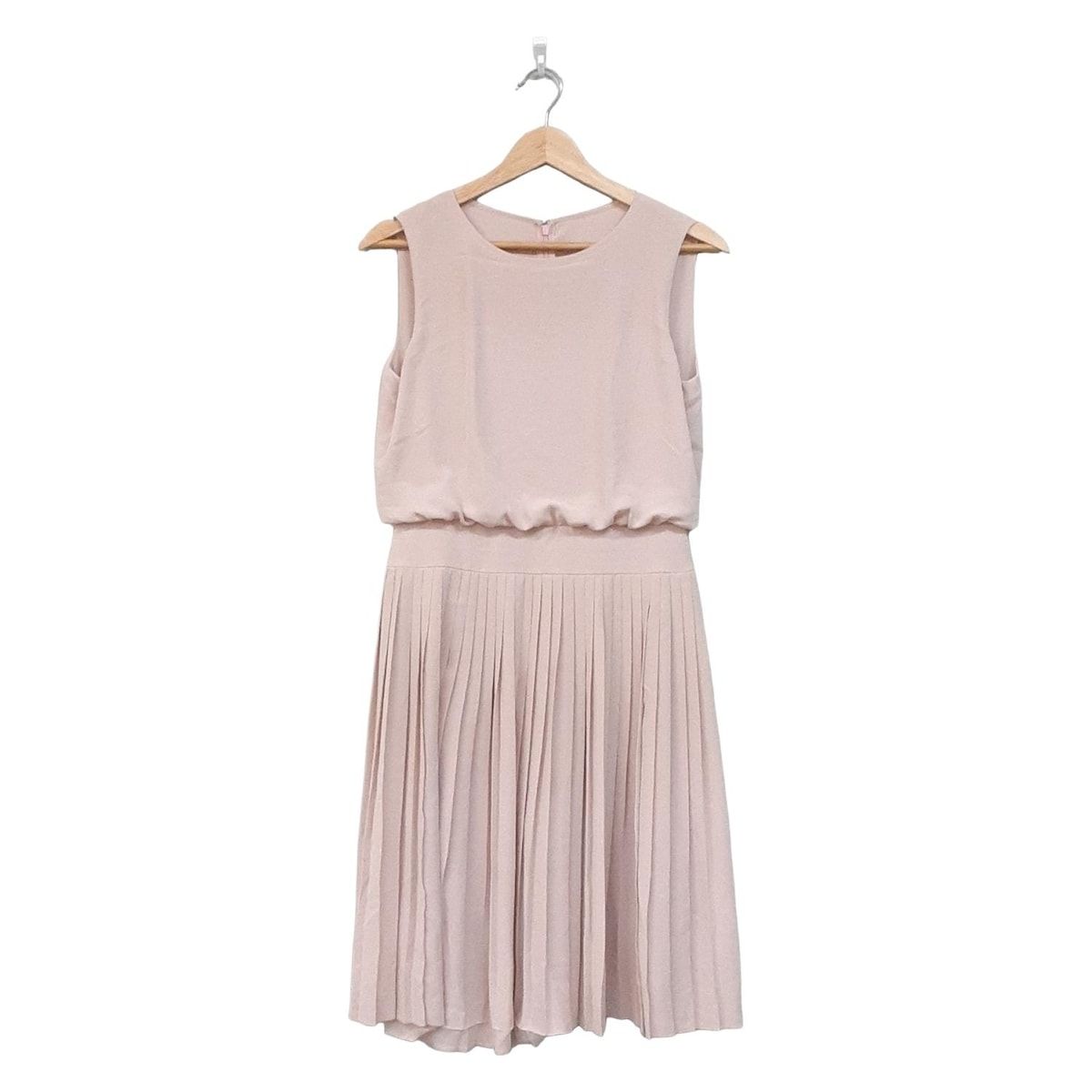 ANAYI アナイ ワンピース サイズ38 M レディース ピンク ノースリーブ プリーツ ロング丈