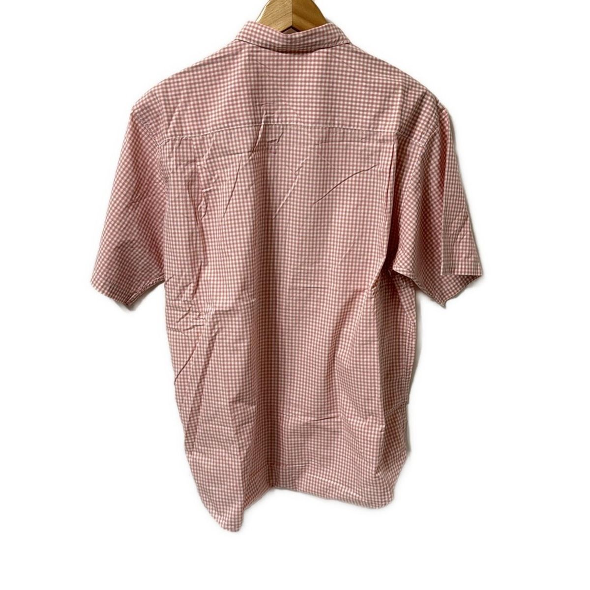 Papas パパス 半袖シャツ サイズM メンズ - ライトピンク×白 チェック柄