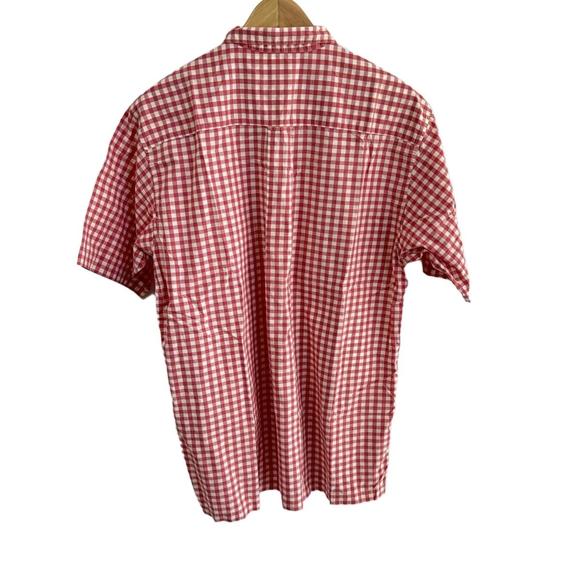 Papas パパス 半袖シャツ サイズM メンズ - ピンク×白 チェック柄