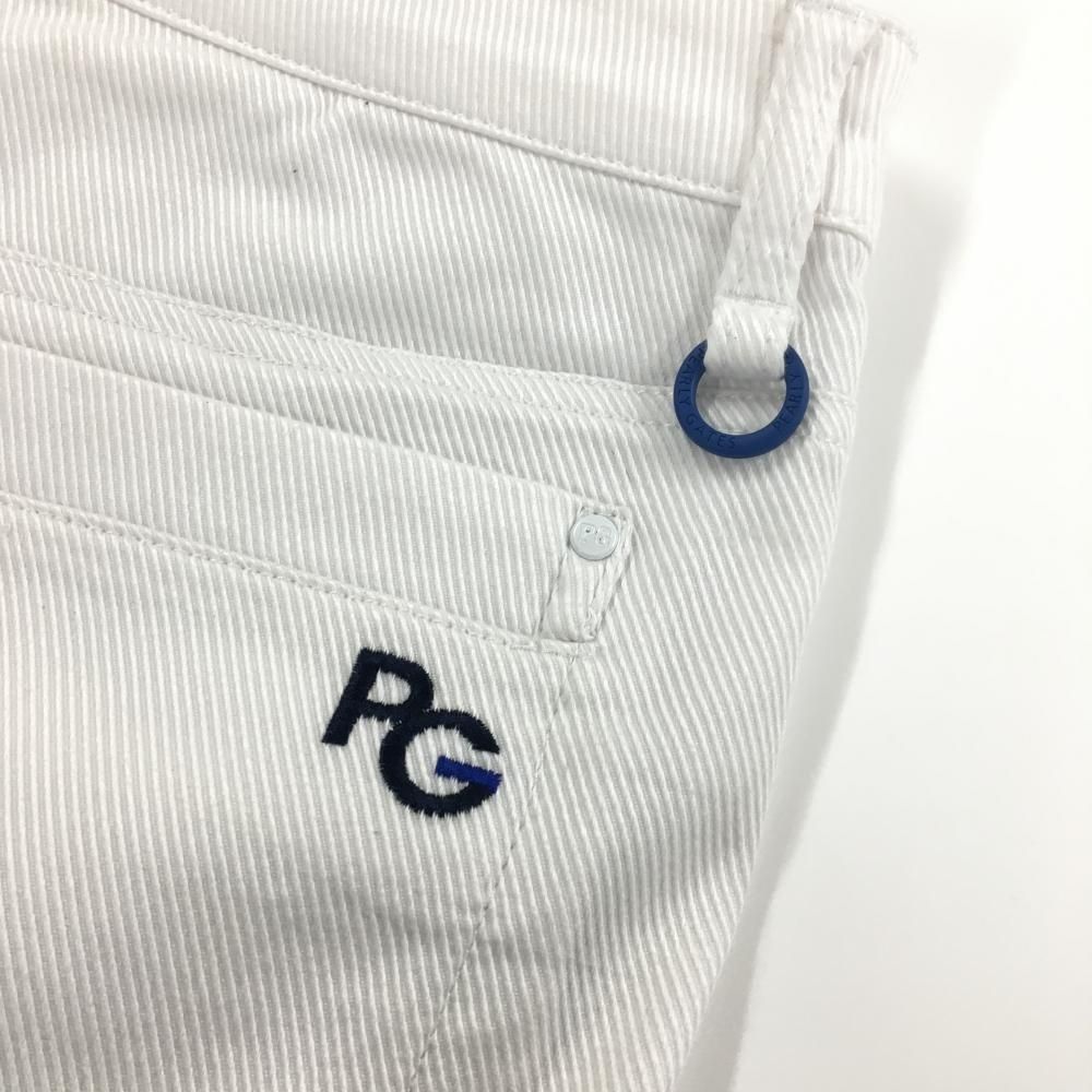 美品】パーリーゲイツ パンツ 白 ロゴ刺しゅう レディース 2(L) ゴルフ