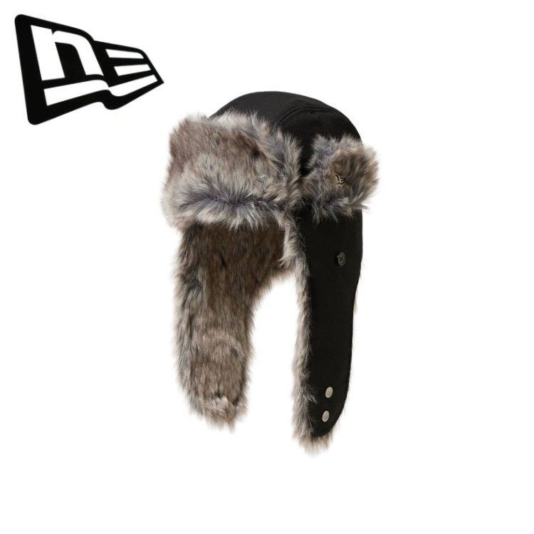 25秋冬 ニューエラ ERA メンズ レディース ユニセックス トラッパー ウール ブラック 防寒 撥水 飛行帽 耳当て 耳あて 帽子 スノーボード