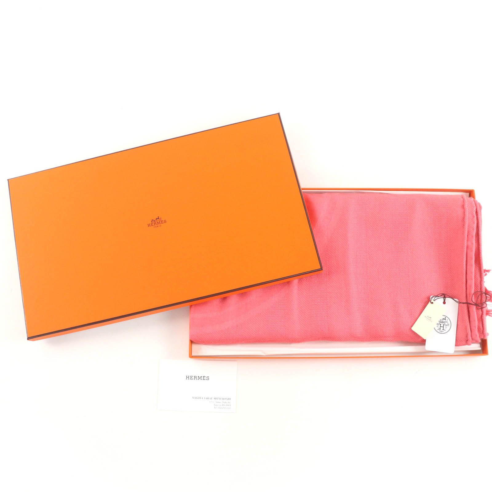 未使用品☆HERMES エルメス ニューリブリス カシミヤ シルク ROSE