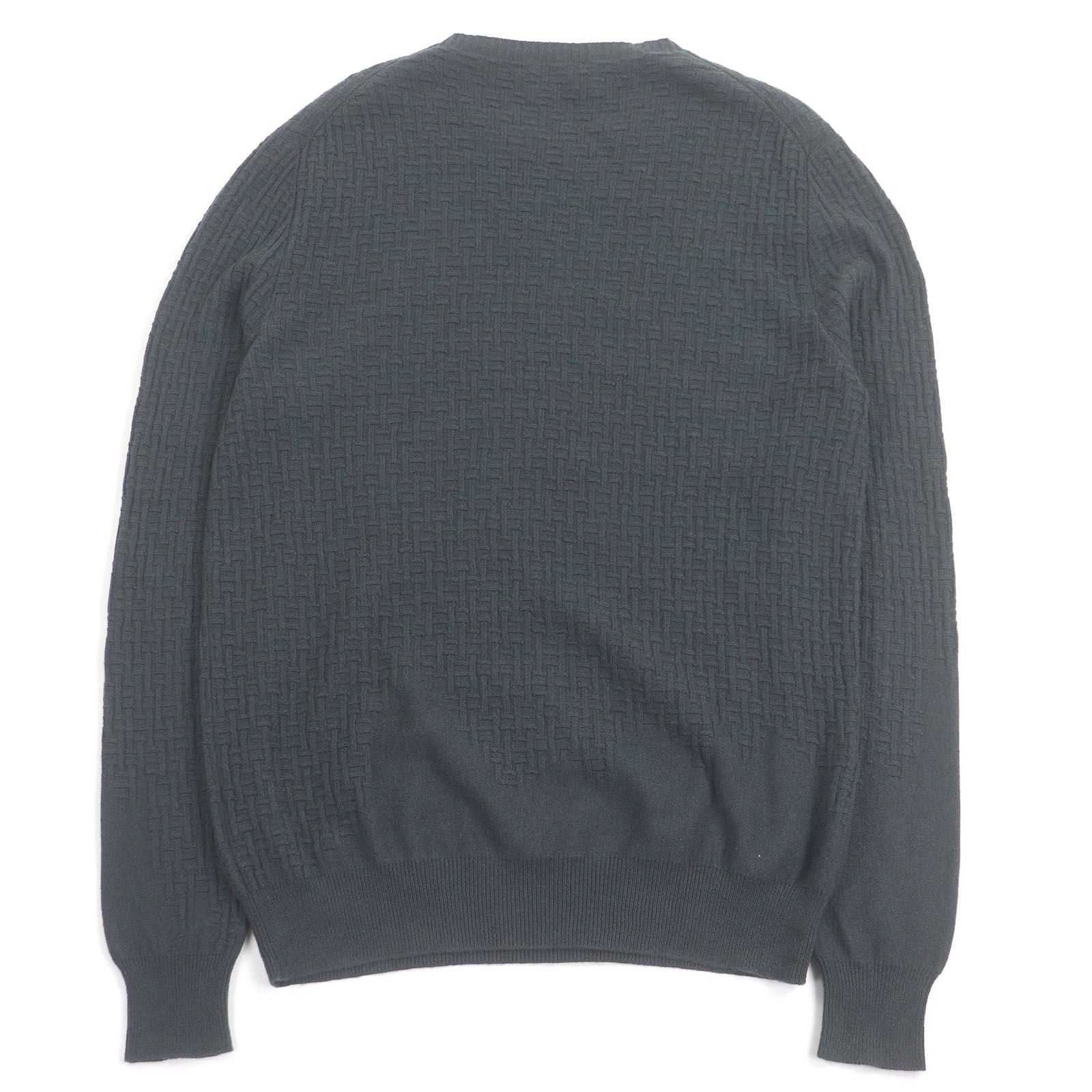 極美品□HERMES エルメス カシミヤ100％ H柄編み 総柄 ロングスリーブ