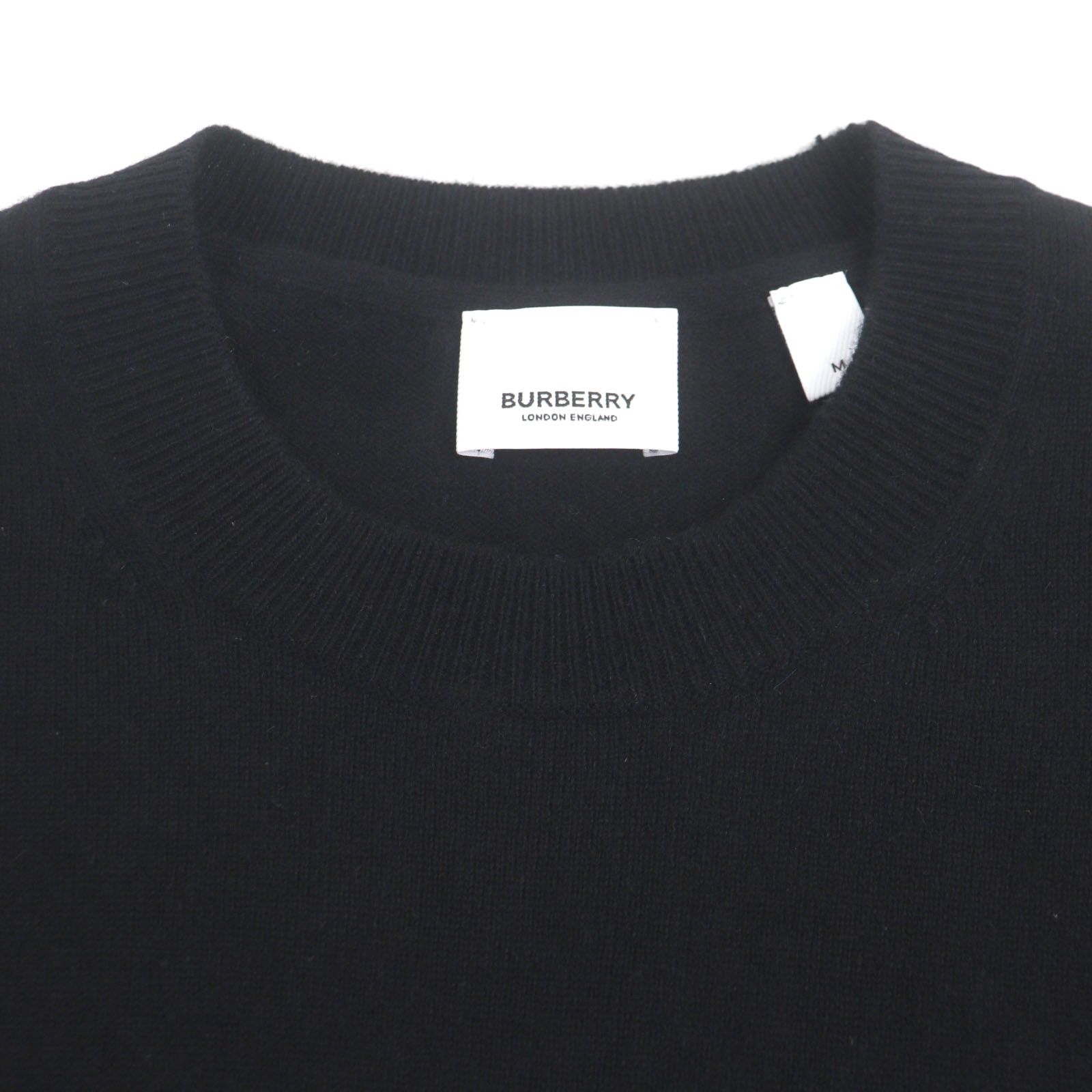 極美品▽BURBERRY バーバリー 8018644 カシミヤ100% TBロゴ刺繍 クルー