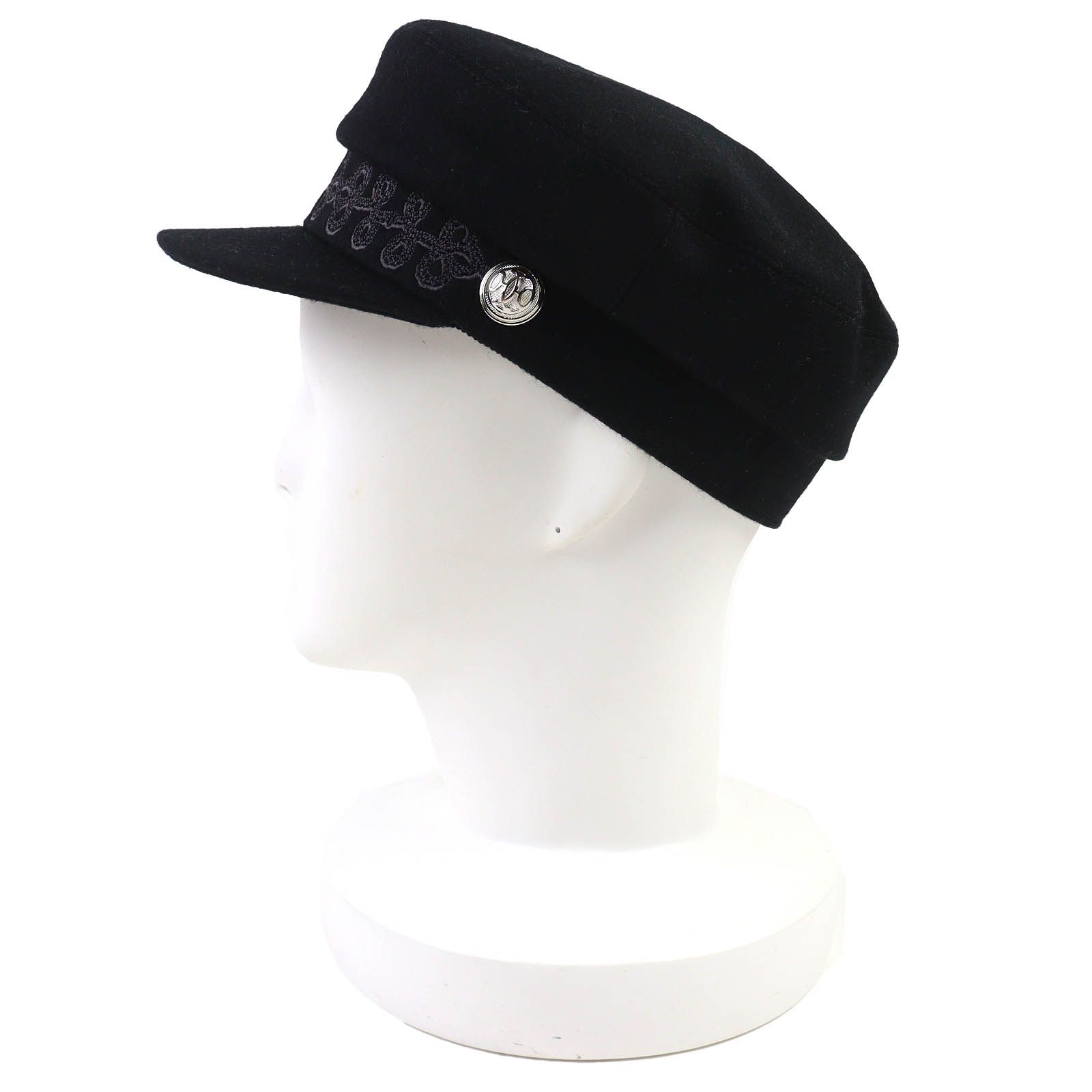 エルメス　ウールキャスケット 極美品△HERMES エルメス カブール・アン・フィネス ウール100％ Hロゴ