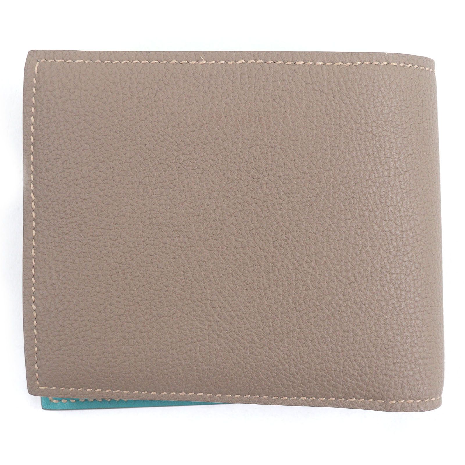 MAISON TAKUYA メゾンタクヤ T 5 Wallet レザー コンパクトウォレット 二つ折り財布 ベージュ ターコイズブルー 箱 保存袋付き メンズ 定価61 600円