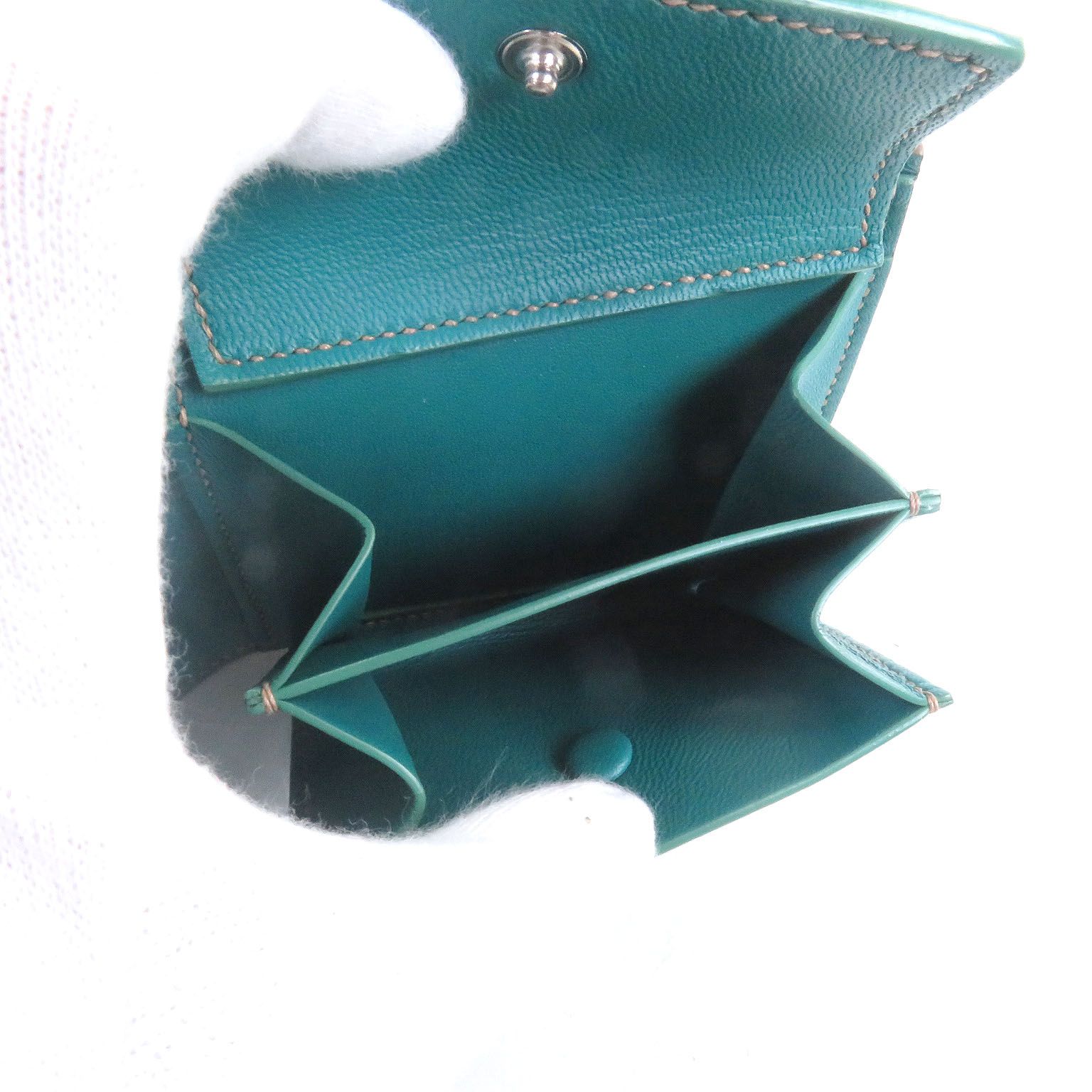 MAISON TAKUYA メゾンタクヤ T 5 Wallet レザー コンパクトウォレット 二つ折り財布 ベージュ ターコイズブルー 箱 保存袋付き メンズ 定価61 600円 二つ折り財布 折り財布 小物