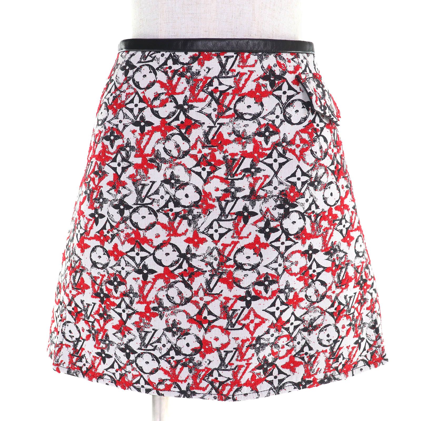 新品　LOUISVUITTON ヴィトン　スカート　コットン　モノグラム 極美品△LOUIS VUITTON ルイヴィトン コットン モノグラム ジャカード