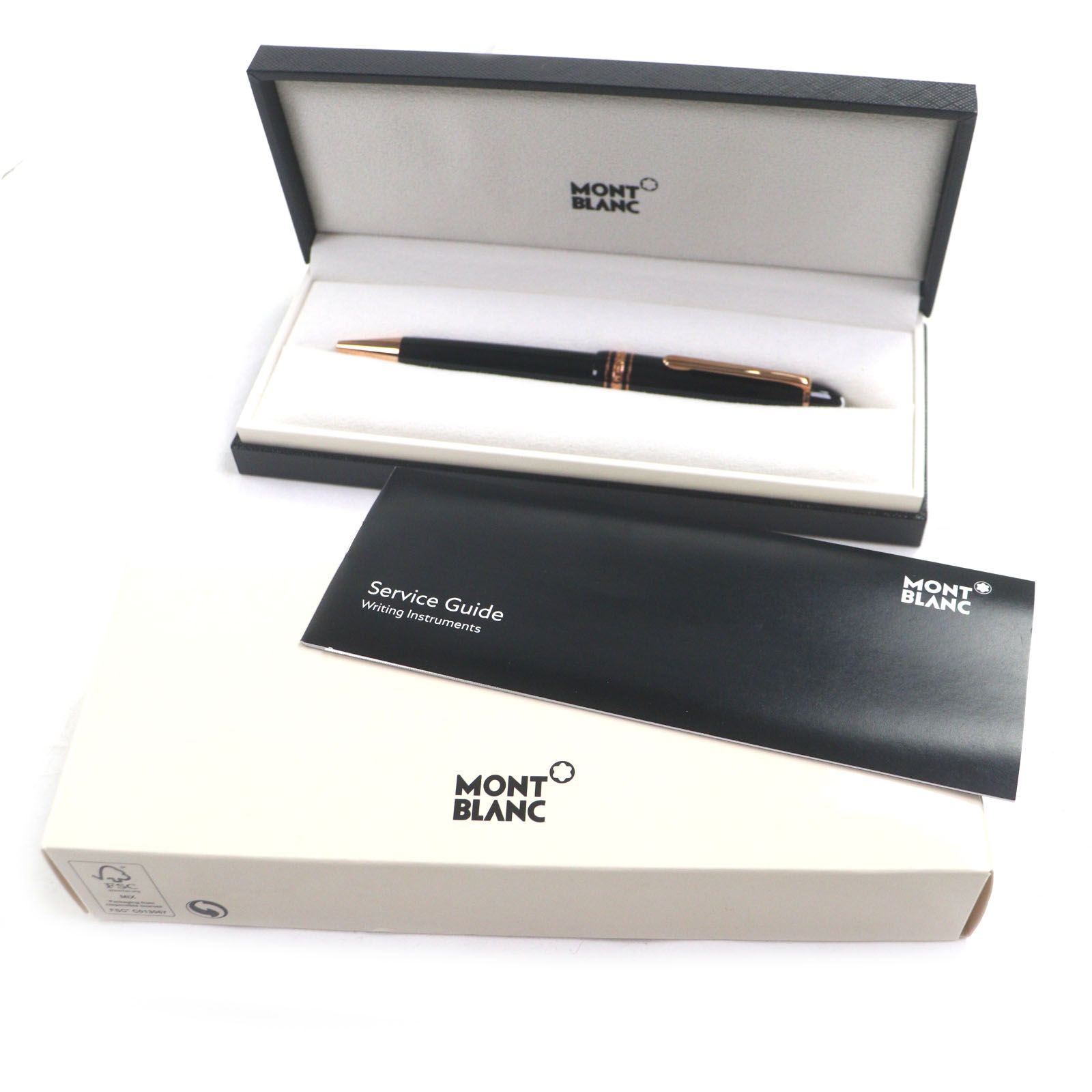 MONTBLANC モンブラン マイスターシュテュック ホワイトスター ボールペン ブラック ゴールド 箱 ケース付き ドイツ製 メンズ